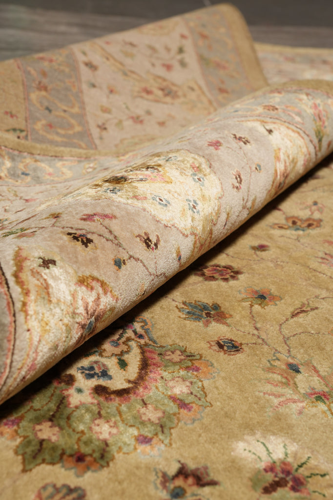 9 x 12.10 Neutral  Silk Rich Tribal Fine Wool Oushak Rug #PIX-804-163