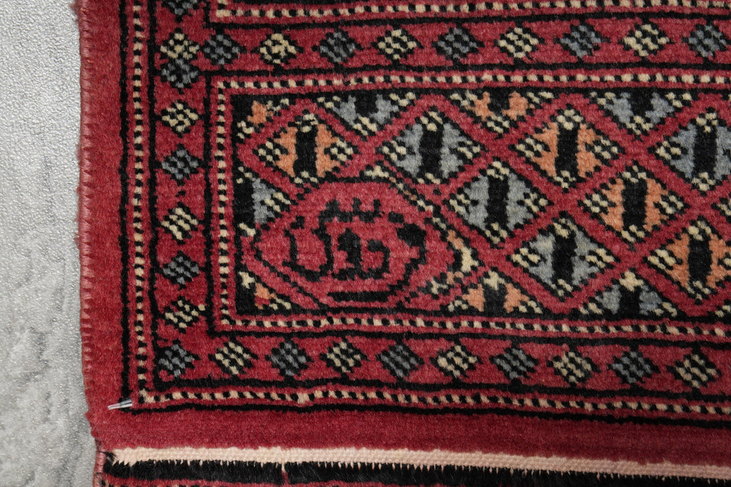 4 x 6.6 Hand-Knotted Bokhara Rug Pakistan #F-3131