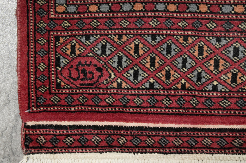 4 x 6.6 Hand-Knotted Bokhara Rug Pakistan #F-3131