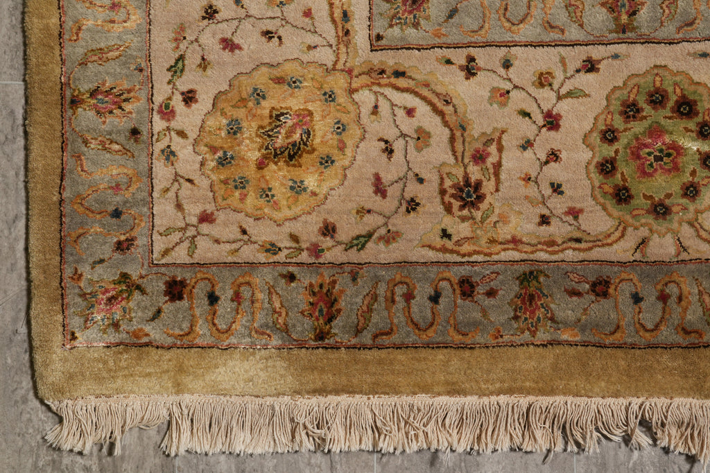 9 x 12.10 Neutral  Silk Rich Tribal Fine Wool Oushak Rug #PIX-804-163