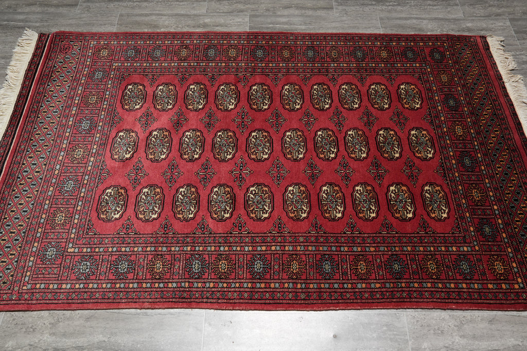 4 x 6.6 Hand-Knotted Bokhara Rug Pakistan #F-3131