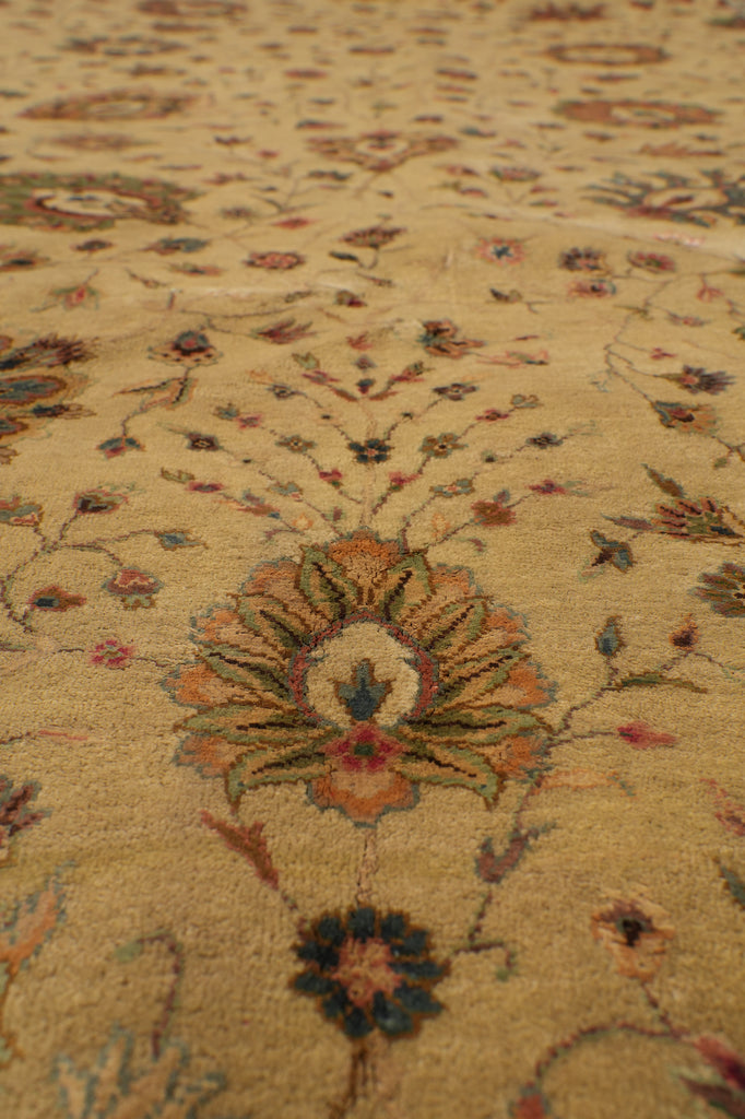 9 x 12.10 Neutral  Silk Rich Tribal Fine Wool Oushak Rug #PIX-804-163