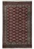 Load image into Gallery viewer, 4.3 x 6.5 Hand-Knotted Jaldar Bokhara Geometric Rug Burgundy #PIX-29027