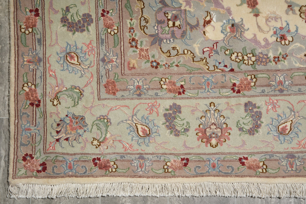 6.8 x 10 Super Fine Authentic Persian Handmade Wool&Silk Rug Iran #PIX-16733