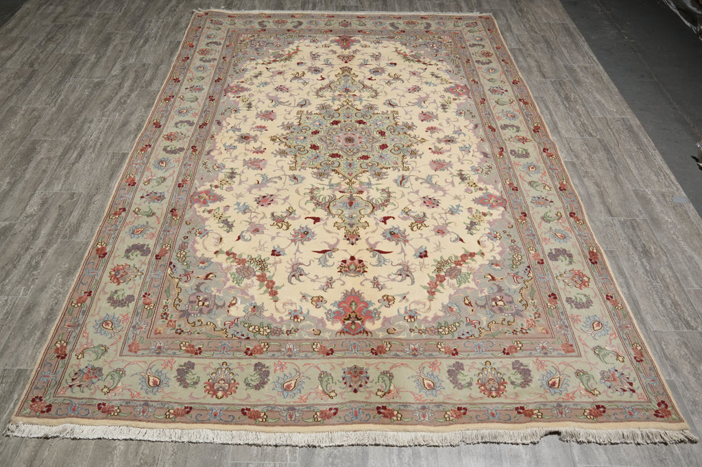 6.8 x 10 Super Fine Authentic Persian Handmade Wool&Silk Rug Iran #PIX-16733