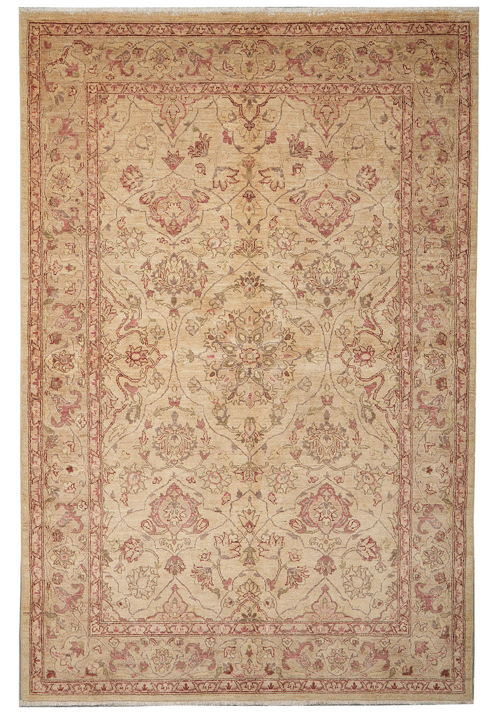 6 x 9 Zigler Chobi Peshawar Rug Hand-Knotted Neutrals #B-71430