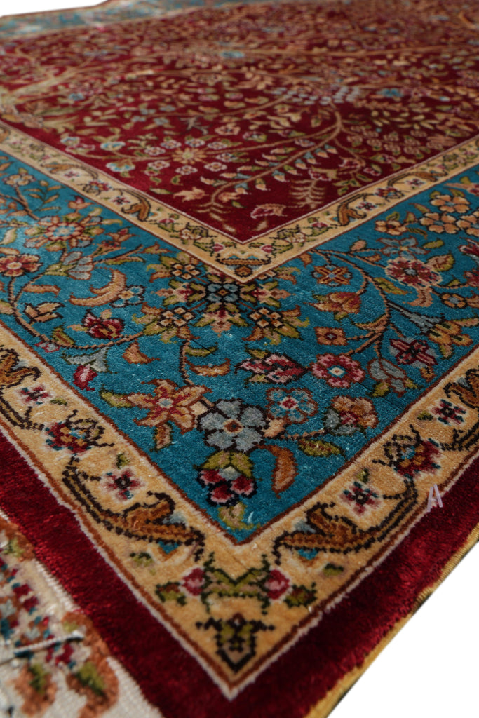3 x 5 Bamboo Silk Carpet Tree of Life Burgundy Hanging Rug #PIX-55246