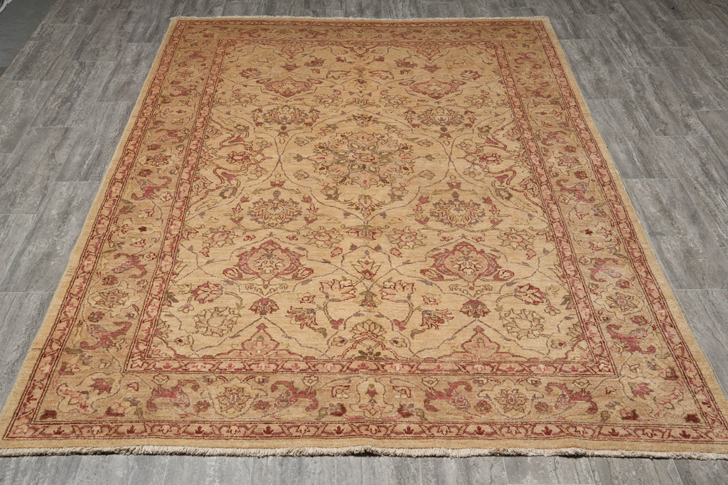 6 x 9 Zigler Chobi Peshawar Rug Hand-Knotted Neutrals #B-71430