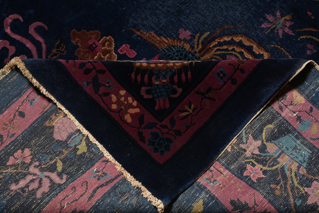 10.8 x 14.5 Antiqued Art Deco Chinese Rug #F-4490