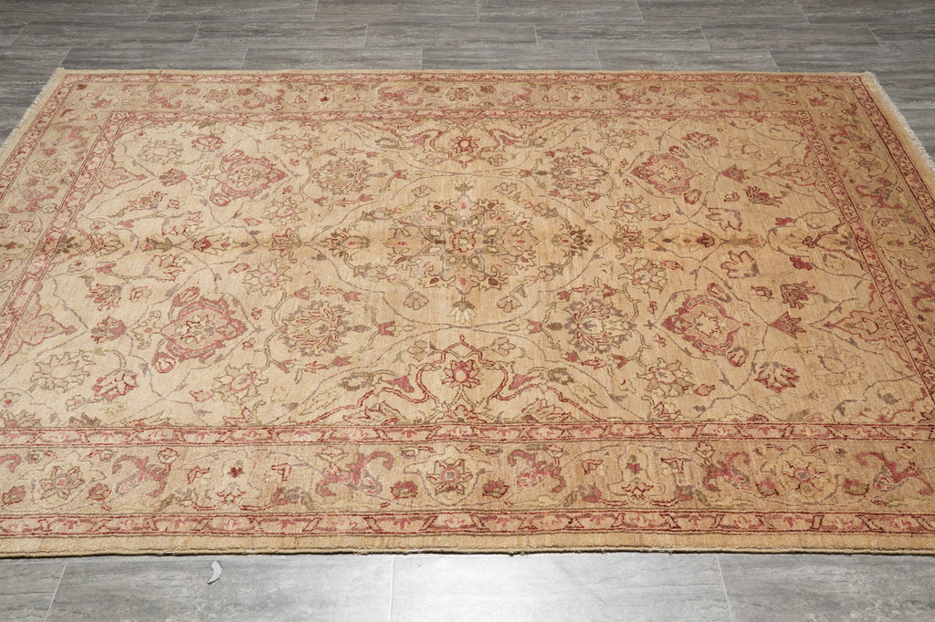 6 x 9 Zigler Chobi Peshawar Rug Hand-Knotted Neutrals #B-71430