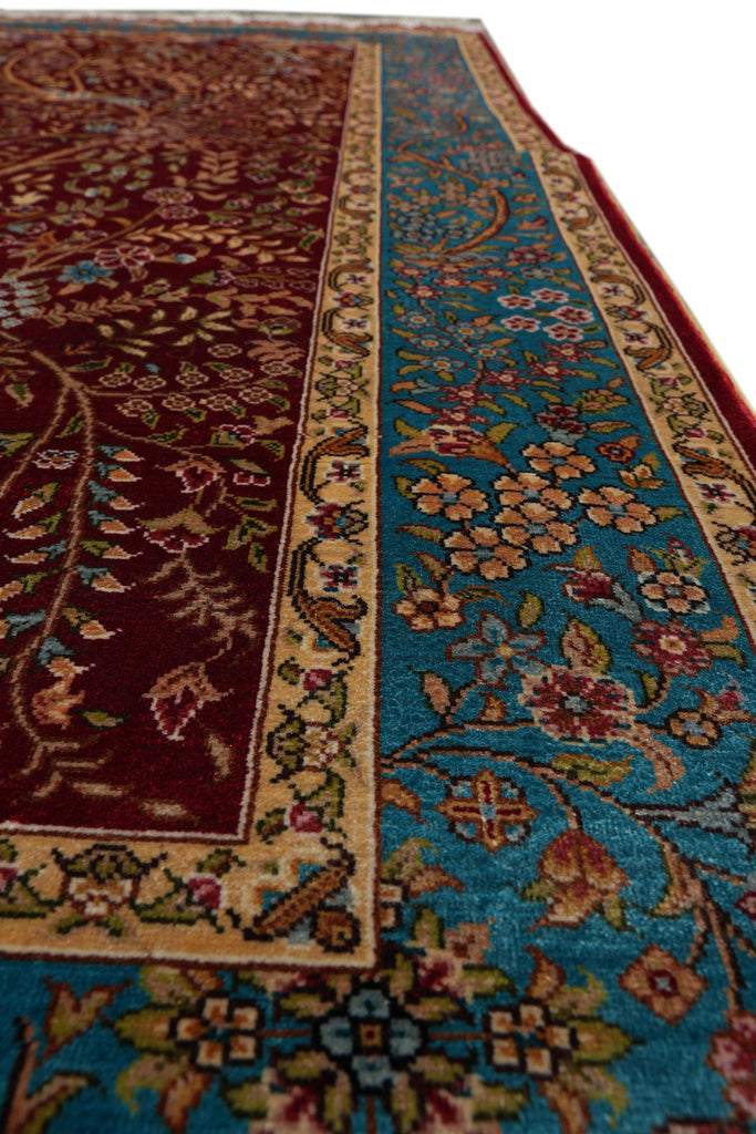 3 x 5 Bamboo Silk Carpet Tree of Life Burgundy Hanging Rug #PIX-55246