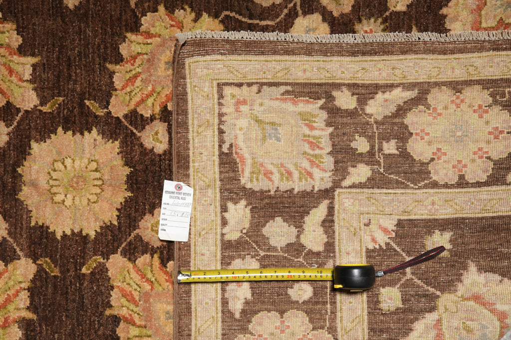 5.5 x 9 Chocolate Brown Hand-Knotted Zigler Chobi Peshawar Rug #PIX-17353