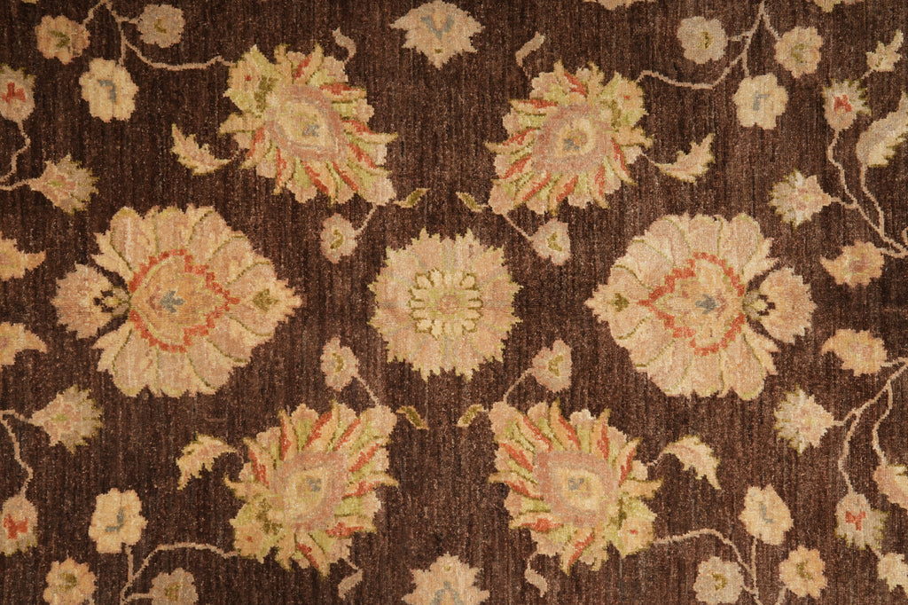 5.5 x 9 Chocolate Brown Hand-Knotted Zigler Chobi Peshawar Rug #PIX-17353
