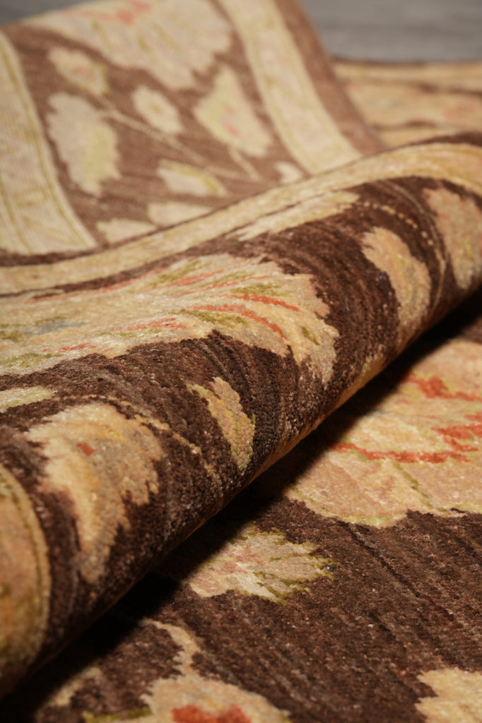 5.5 x 9 Chocolate Brown Hand-Knotted Zigler Chobi Peshawar Rug #PIX-17353