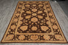 Load image into Gallery viewer, 5.5 x 9 Chocolate Brown Hand-Knotted Zigler Chobi Peshawar Rug #PIX-17353