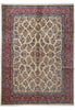 Load image into Gallery viewer, 7 x 9.8 Ivory Fine Wool Persian Sarouk Rug