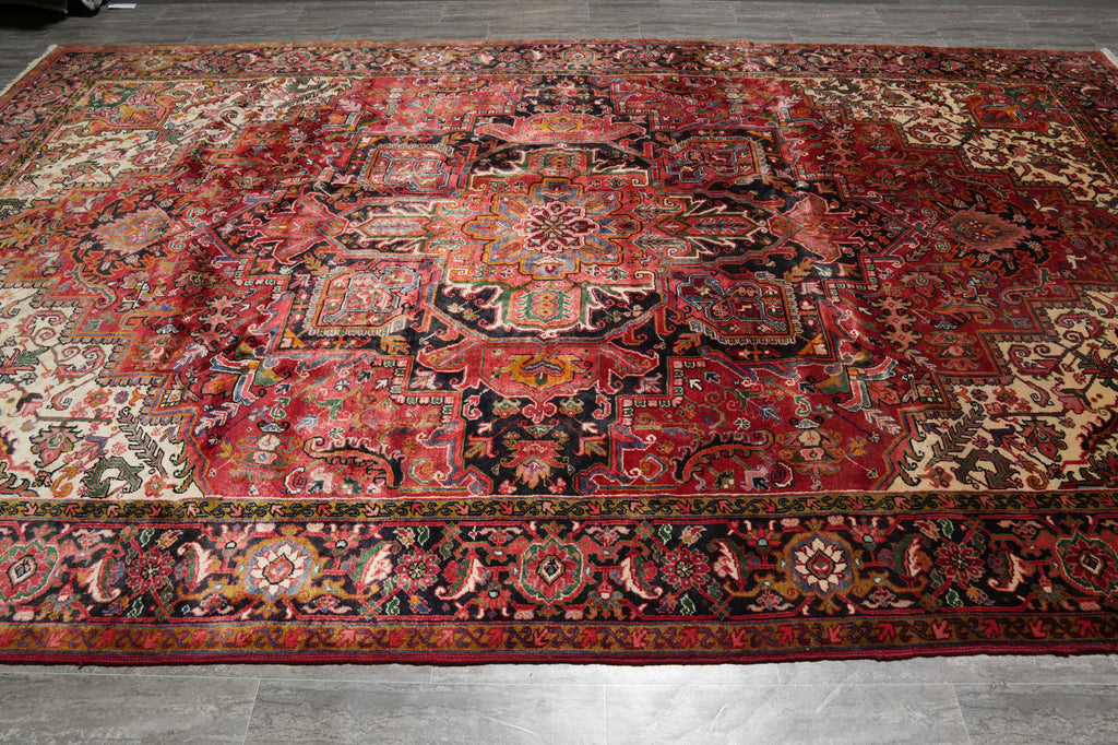8.7 x 13.6 Persian Heriz Rug Tribal Iran #PIX-11902
