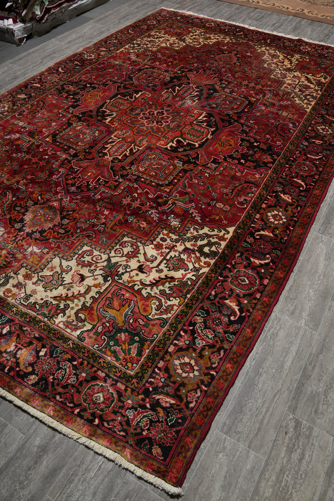 8.7 x 13.6 Persian Heriz Rug Tribal Iran #PIX-11902