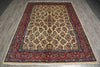 Load image into Gallery viewer, 7 x 9.8 Ivory Fine Wool Persian Sarouk Rug - view 3
