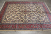 Load image into Gallery viewer, 7 x 9.8 Ivory Fine Wool Persian Sarouk Rug - view 4