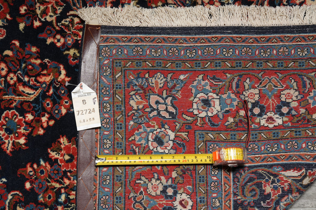6.8 x 9.8 Navy Blue Fine Persian Sarouk Rug - view 16
