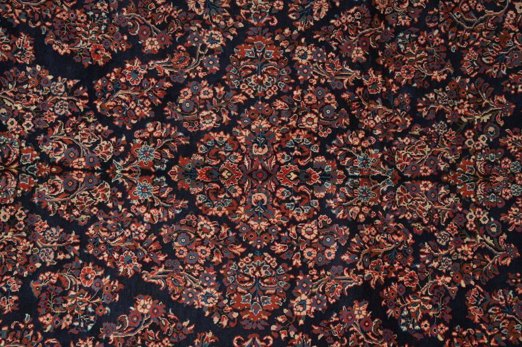 6.8 x 9.8 Navy Blue Fine Persian Sarouk Rug - view 7