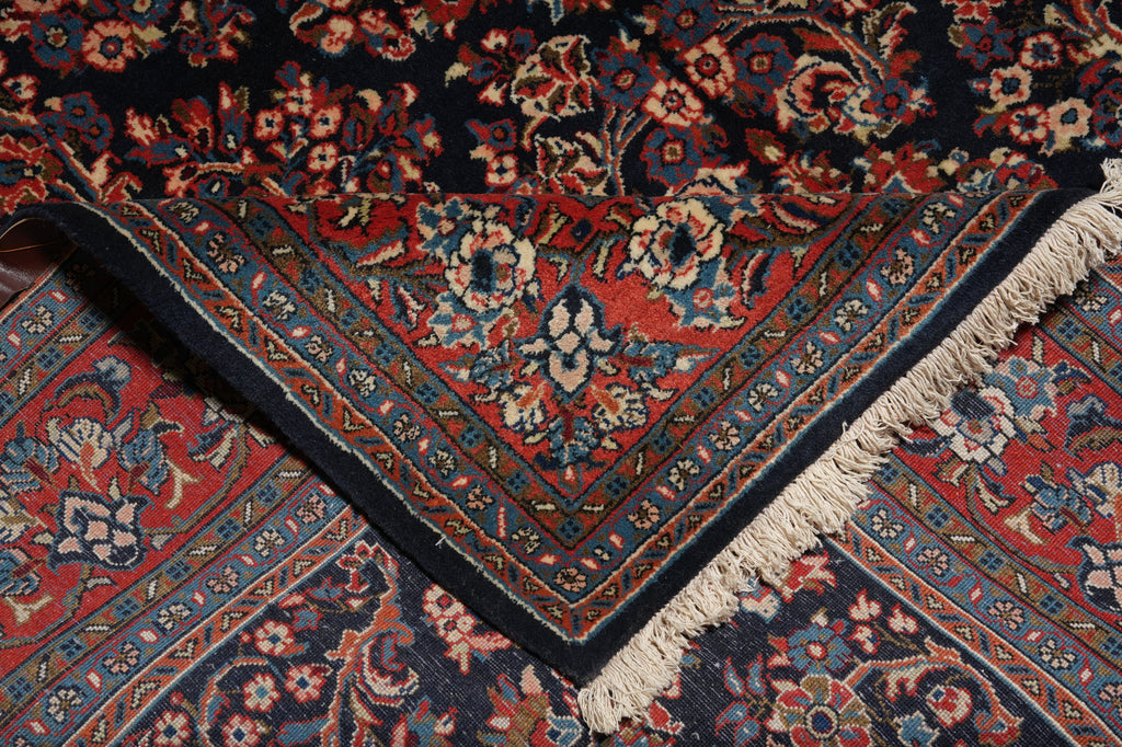 6.8 x 9.8 Navy Blue Fine Persian Sarouk Rug - view 12