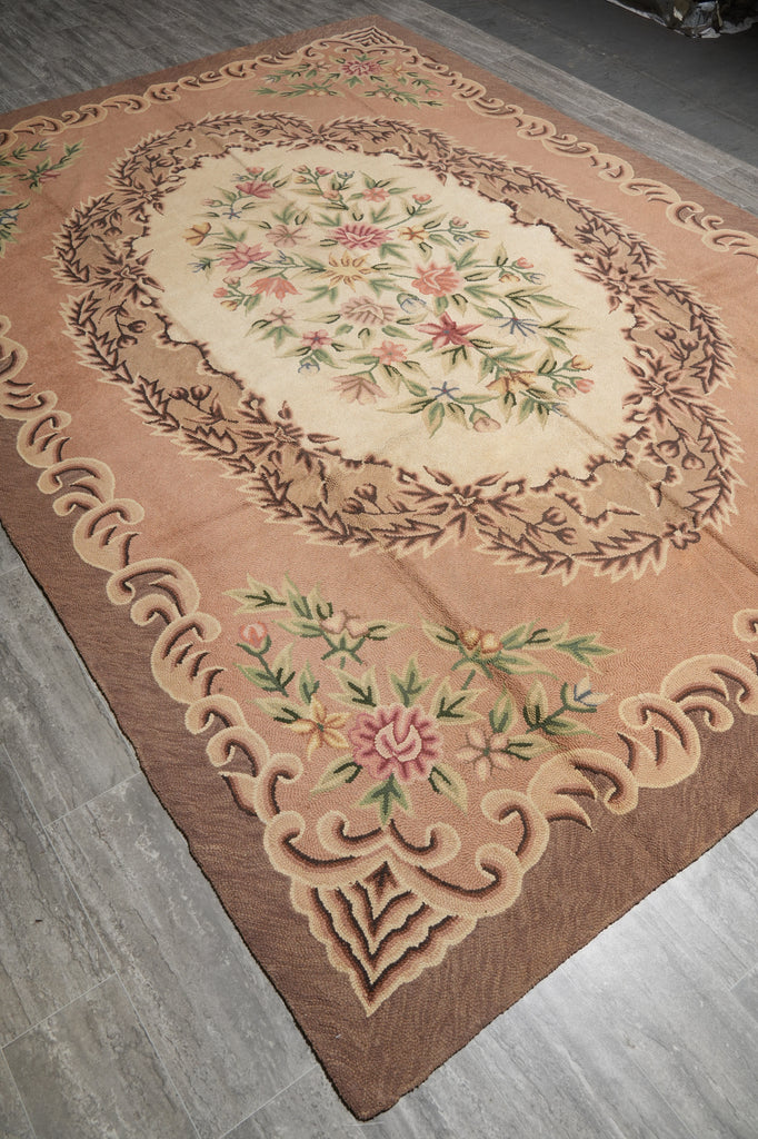 8.4 x 11.8 French Aubusson Hooked European Rug #PIX-1191