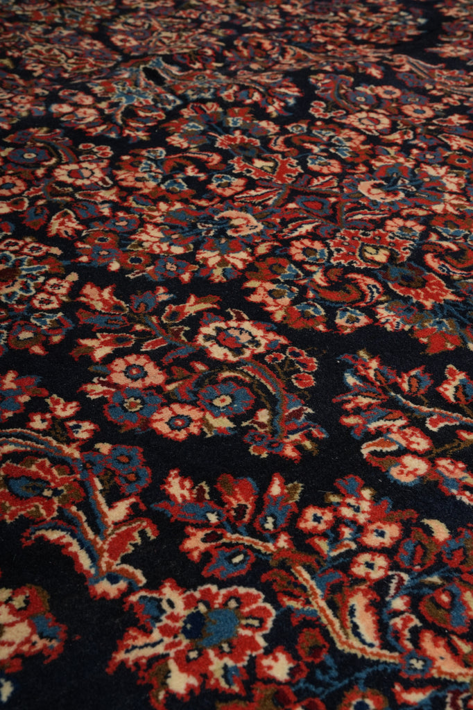 6.8 x 9.8 Navy Blue Fine Persian Sarouk Rug - view 10