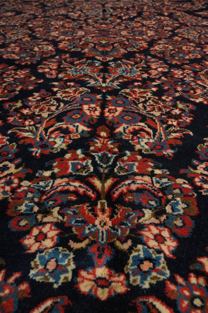 6.8 x 9.8 Navy Blue Fine Persian Sarouk Rug - view 9