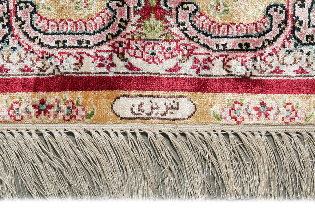 4 x 3  Scenery Trees Birds Deers Bamboo Silk Rug #PIX-59156