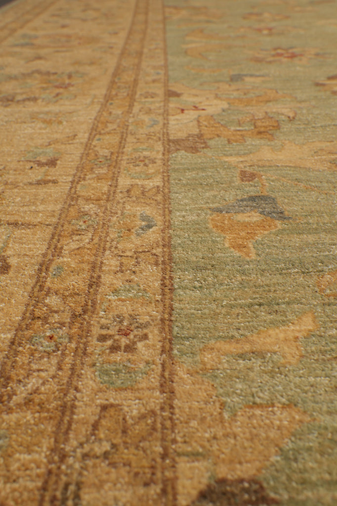 16.10 x 19.7 Large Squarish Zigler Chobi Peshawar Rug Light Green #PIX-15425