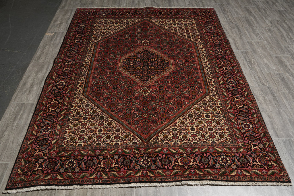 6.5 x 8.7 Ivory Fine Persian Bijar Rug Iran Carpet - view 3