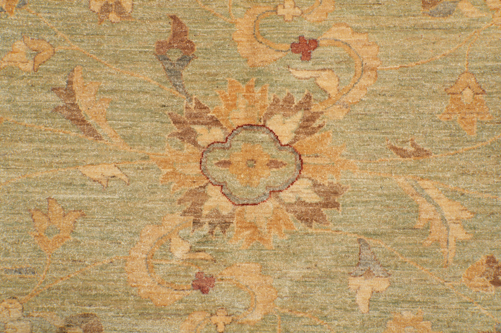 16.10 x 19.7 Large Squarish Zigler Chobi Peshawar Rug Light Green #PIX-15425