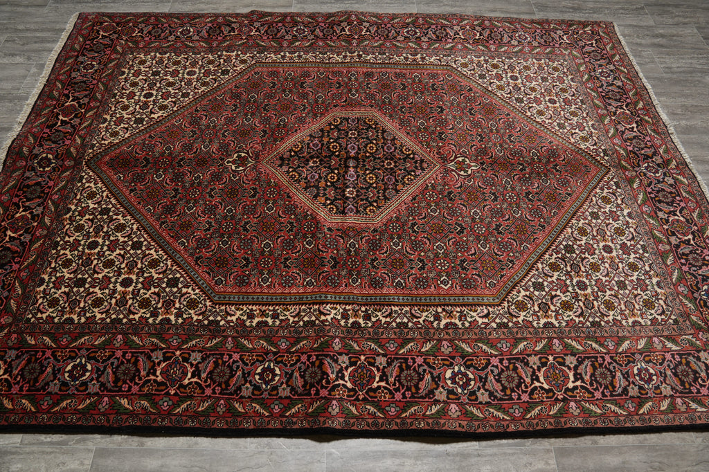 6.5 x 8.7 Ivory Fine Persian Bijar Rug Iran Carpet - view 5