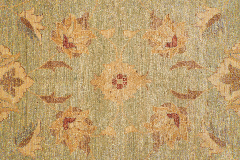 16.10 x 19.7 Large Squarish Zigler Chobi Peshawar Rug Light Green #PIX-15425
