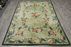 Load image into Gallery viewer, 5.8 x 8.8 Green French Aubusson Hooked Rug #PIX-1195