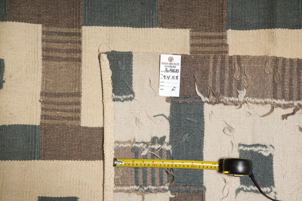 9.4 x 11.5 Handmade Flat Weave Wool Lauren Rug Contemporary #PIX-14610