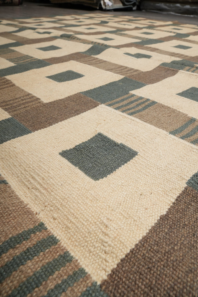 9.4 x 11.5 Handmade Flat Weave Wool Lauren Rug Contemporary #PIX-14610