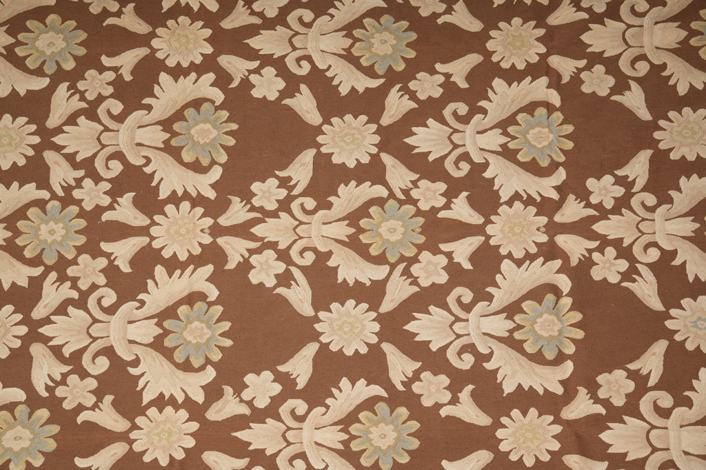 9.3 x 12.5 Flat Weave Handmade French Rug Transitional Modern #PIX-14091