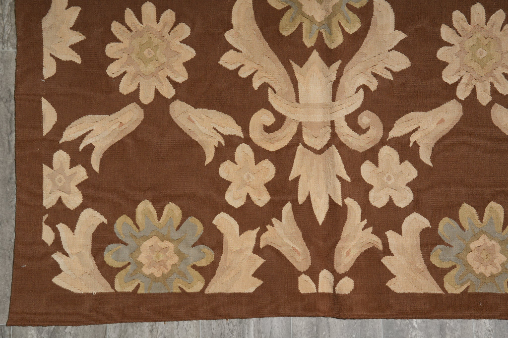 9.3 x 12.5 Flat Weave Handmade French Rug Transitional Modern #PIX-14091