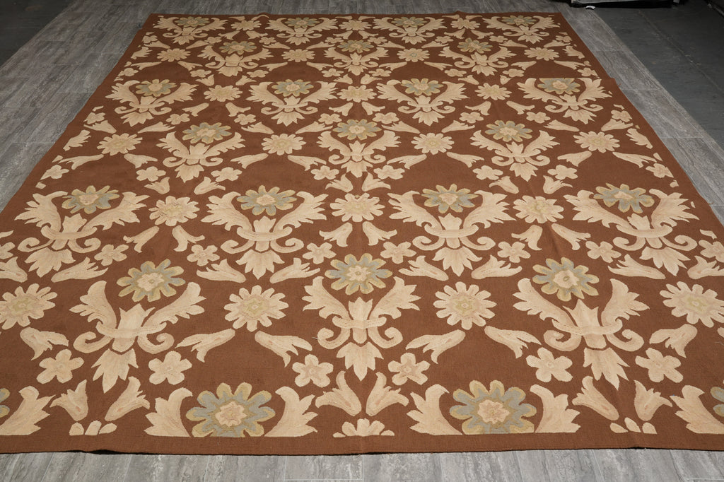 9.3 x 12.5 Flat Weave Handmade French Rug Transitional Modern #PIX-14091
