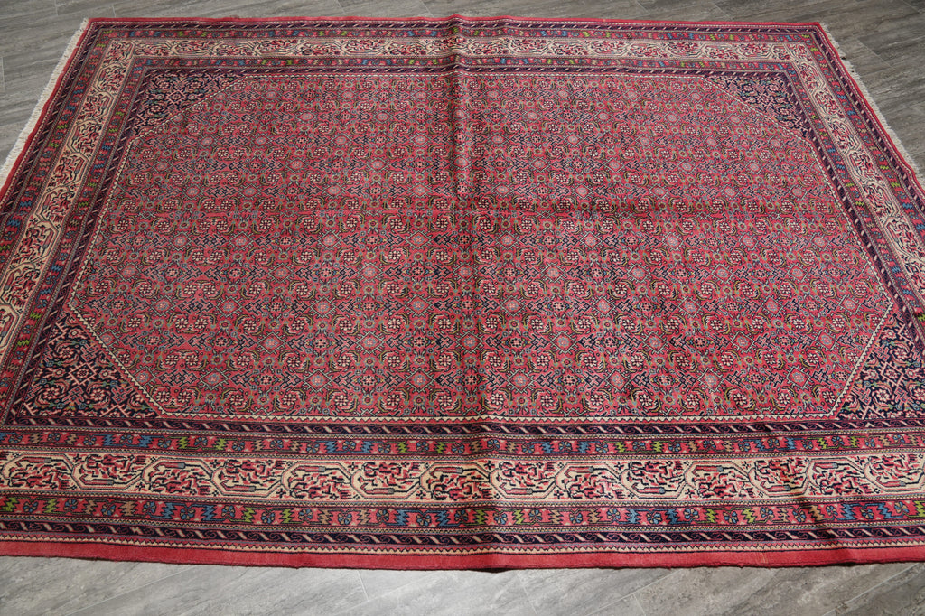 6.7 x 9.4 Pinkish High End Persian Bijar Rug - view 4