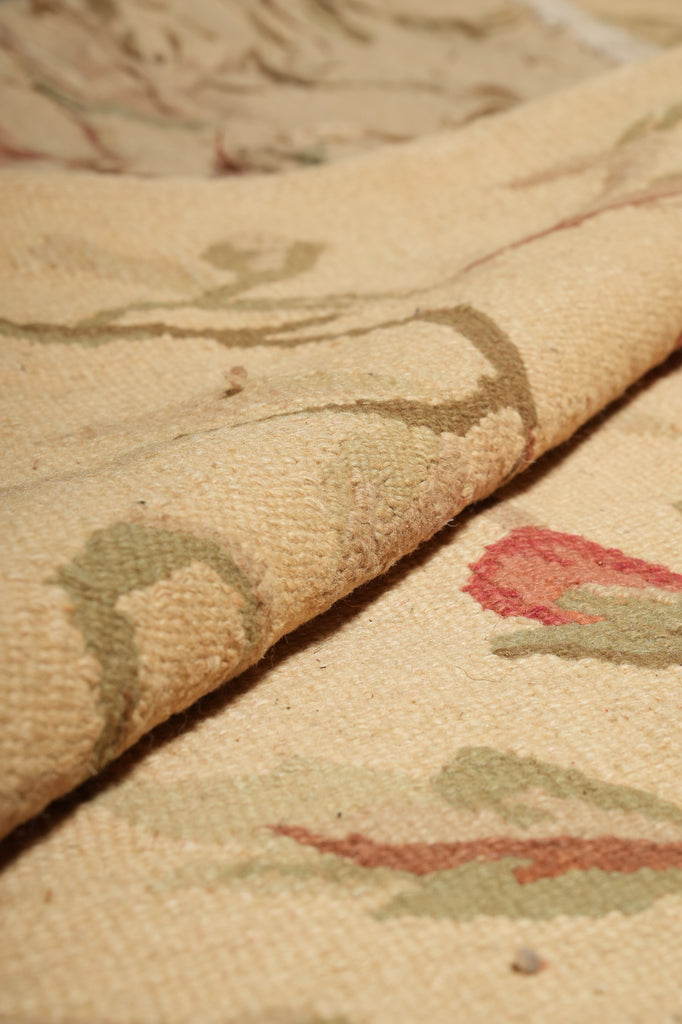 9 x 12.9 Flat Weave Rug Handmade French Country Floral #PIX-14908