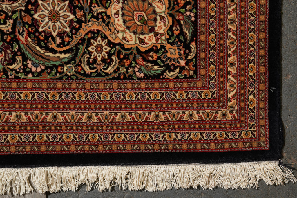 13.2 x 19.4 High end Quality Persian Tabriz Mahi Rug 400 KPSI Black #B-78934
