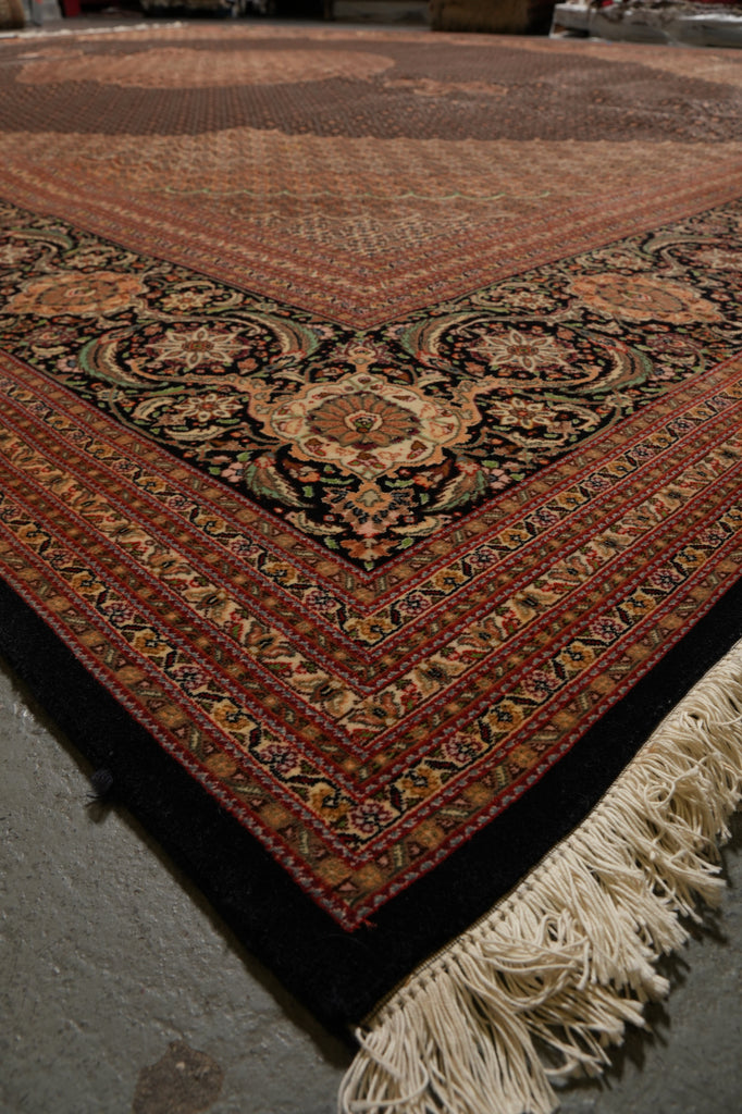 13.2 x 19.4 High end Quality Persian Tabriz Mahi Rug 400 KPSI Black #B-78934