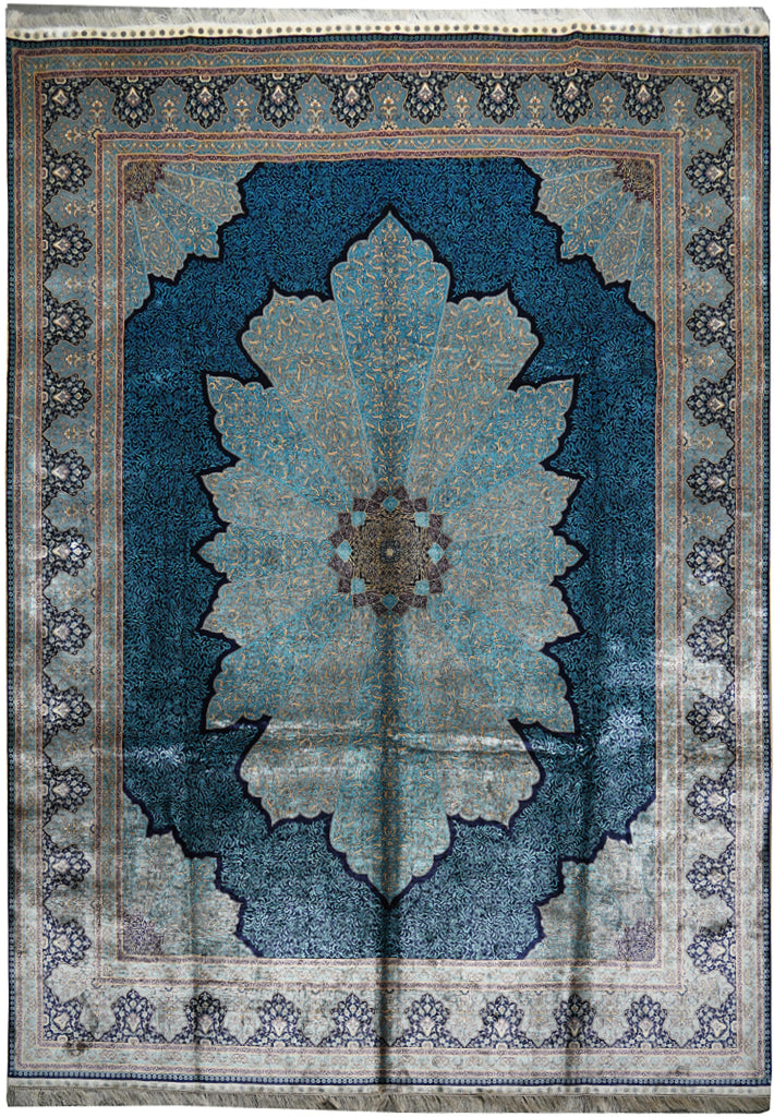 9 x 12 Hand-Knotted Bamboo Silk Exotic Carpet Rug
