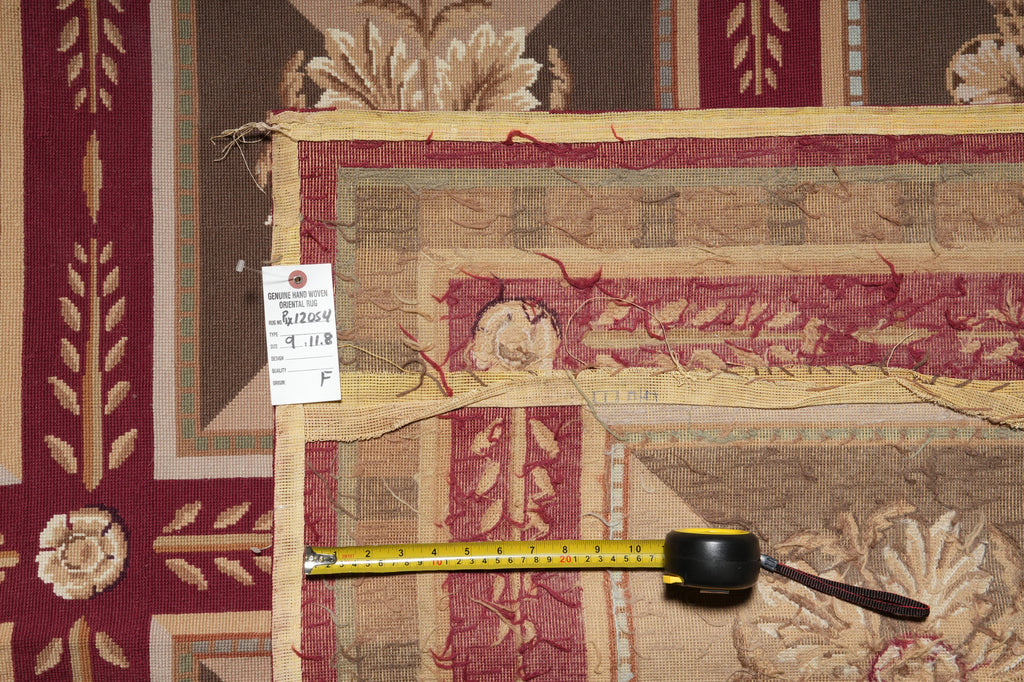 9 x 11.8 Needle Point Rug Roman Mosaic #PIX-12054