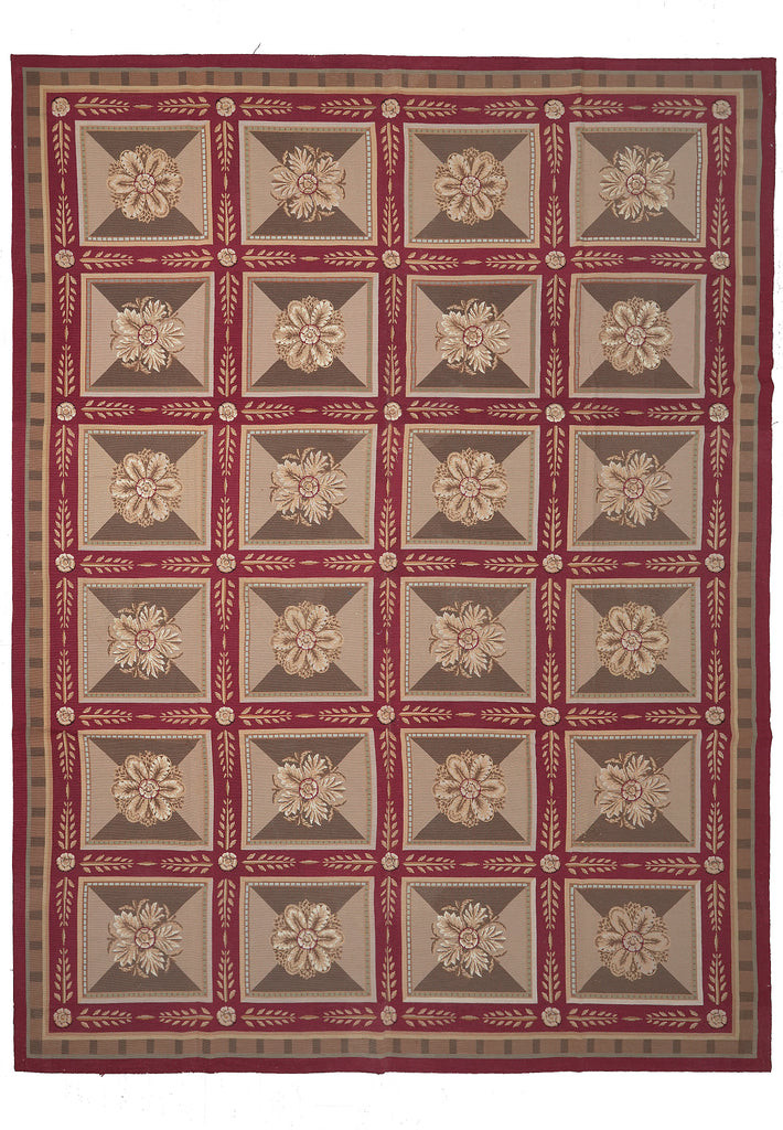 9 x 11.8 Needle Point Rug Roman Mosaic #PIX-12054