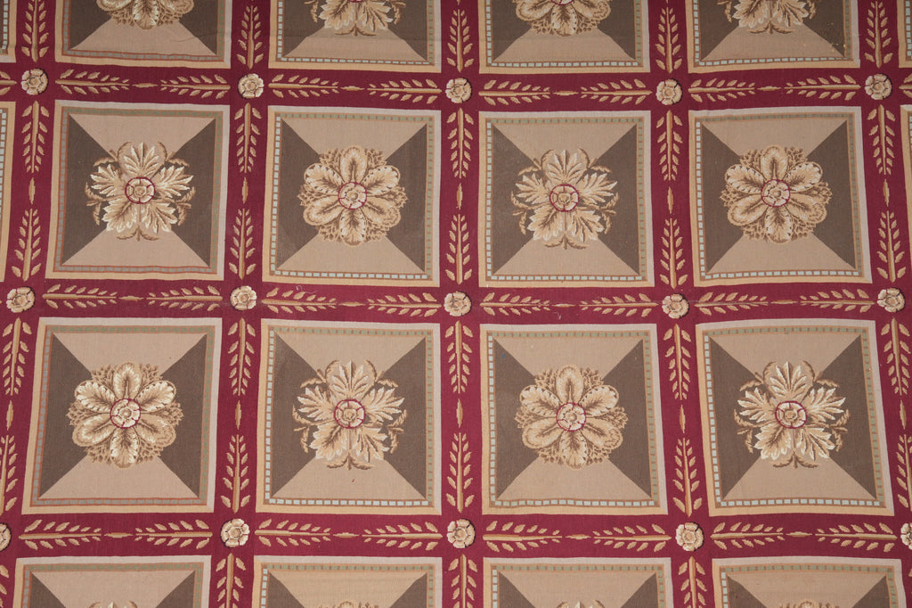 9 x 11.8 Needle Point Rug Roman Mosaic #PIX-12054